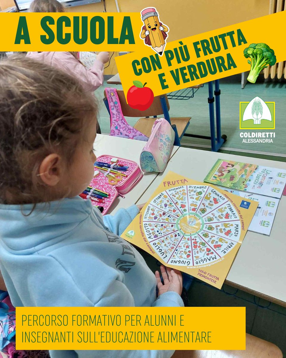 ColdirettiAL's tweet image. Scuola: conoscere la Dieta Mediterranea, più frutta e verdura e no a prodotti ultraprocessati
Insieme alla Fondazione Cassa di Risparmio un viaggio accompagnati dai Supereroi del Cibo
Frutta a colazione e merenda, no a bibite zuccherate e a merendine confezionate. 
@coldiretti