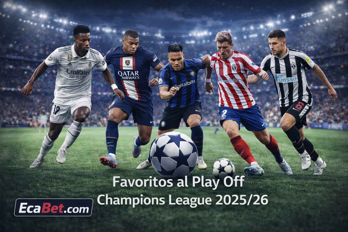 Ecabet_com's tweet photo. ⚽ Champions League 2025/26 – Favoritos de los playoffs
Los equipos favoritos que buscarán avanzar a octavos de final ya están definidos.
 https://t.co/f2KFS6pYR3

#UCL #ChampionsLeague #Champions2025 #FavoritosChampions #PlayoffsChampions #FutbolEuropeo https://t.co/BgUBigVDBf