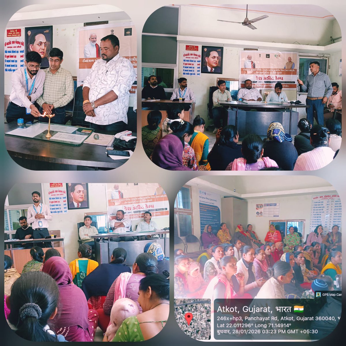 JasdanNRLM's tweet photo. તા.૨૮/૦૧/૨૦૨૬ ના રોજ જસદણ તાલુકાના આટકોટ મુકામે ક્રેશ ક્રેડિટ કેમ્પ રાખવામાં આવેલ.જેમાં સરપંચશ્રી, સભ્યશ્રી, બેંક મેનેજરશ્રી, સ્વસહાય જૂથના સભ્યો તથા NRLM ટીમ હાજર રહેલ. @DDORAJKOT1 @DLMRajkot @JasdanTdo https://t.co/LImtQoJHHI