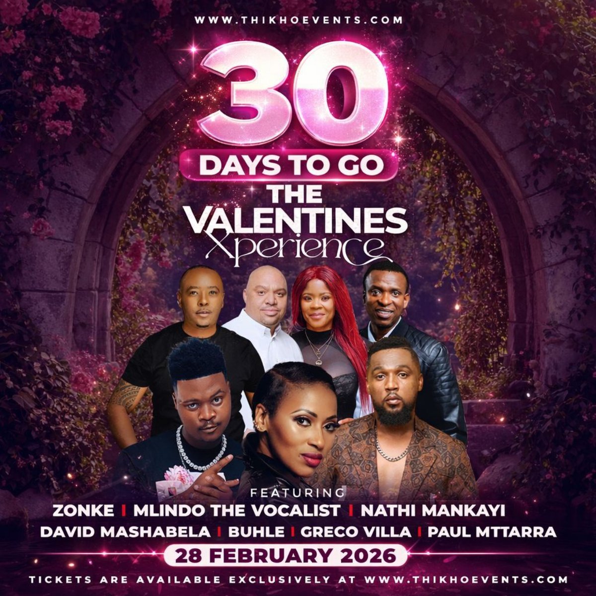 Amaskopas_'s tweet photo. 30 Days to Go! Join us on 28 February 2026 for The Valentines Xperience featuring top artists. Secure your tickets now and don’t miss out! #ValentinesVibes #TheValentinesXperience #February28 https://t.co/TsWUROcAUl