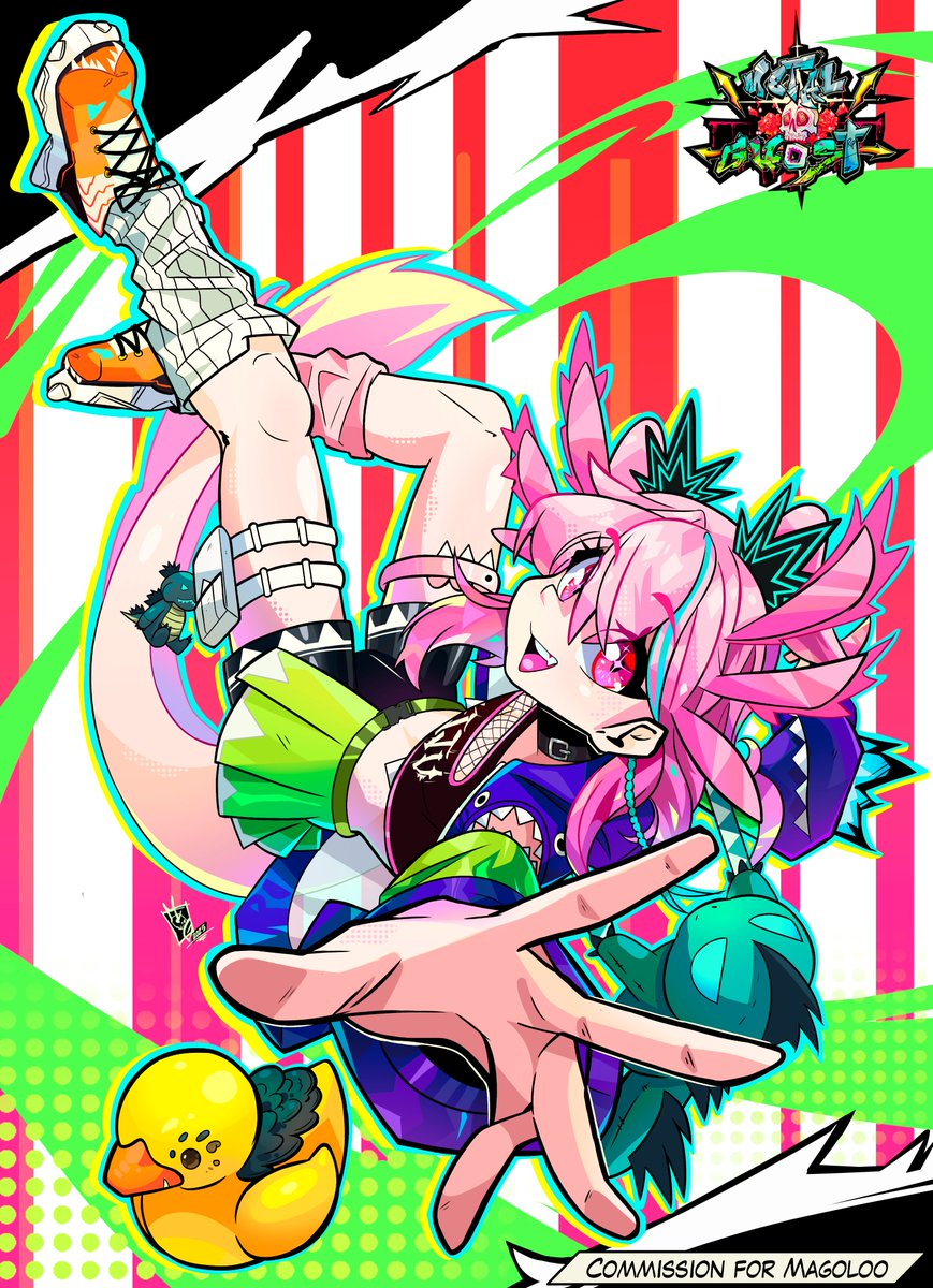 Que onda banda, les dejo esta comisión de  <a href="/AzusaKairu/">Azusa Kairu 🦎💥Kaiju Axolotl</a> que me encargo, espero les guste 
#illustration #ComicArt  #Commission