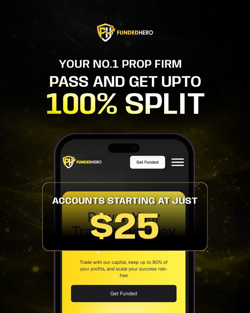 With <a href="/_fundedhero/">FundedHero</a>  one of the legitimate prop firm out bdfe 
Pass the challenge and get up to 100% profit split 💯
Accounts starting from just $25 🚀
Get funded today 👇
fundedhero.com/?ref=5098