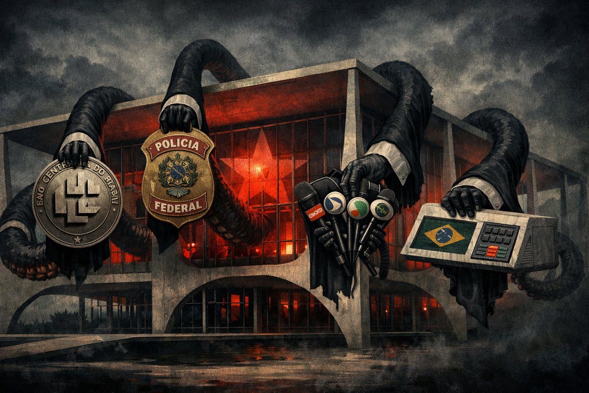 OCaramelo7's tweet image. A MÁQUINA DE CORRUPÇÃO E PODER.

Do Planalto ao STF, o rastro do Banco Master e a democracia encenada.

O professor Olavo de Carvalho morreu repetindo que o PT não era apenas um partido. Era um projeto de poder que queria possuir o Estado por dentro. O Caso Banco Master sugere…