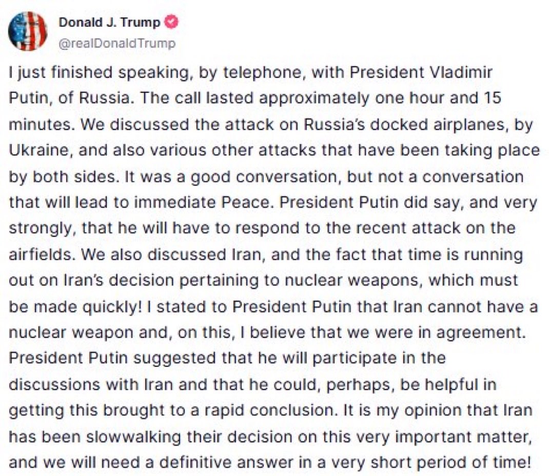 Trump consulted with his freind Putin on how to punish Ukraine after they destroyed Russias planes.