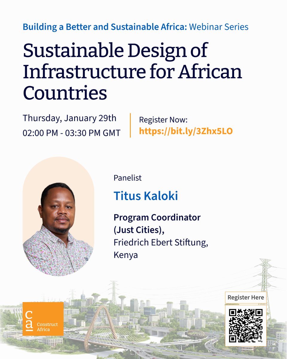africaconstruct's tweet photo. 𝗧𝗼𝗱𝗮𝘆 𝗶𝘀 𝘁𝗵𝗲 𝗗-𝗱𝗮𝘆...The conversation on shaping Africa’s next generation of sustainable infrastructure holds today!

In a few hours, six of Africa's leading infrastructure practitioners convene to unpack sustainable design execution, not in theory, but in practice. https://t.co/xV7S5TxvQq