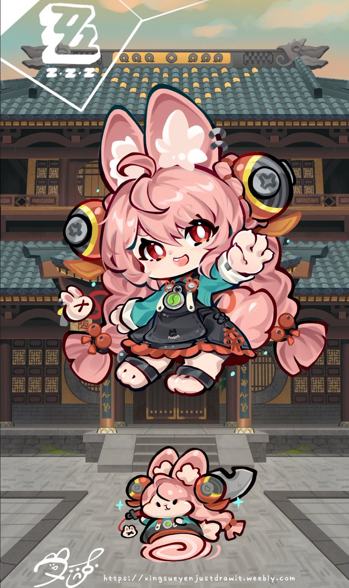 結果還是在最後關頭把照畫出來了
畫兔兔有夠快樂，毛茸茸萬歲🎉
雖然最近幾天都在瘋狂拉電線

#ZZZ #zzzzero #絕區零