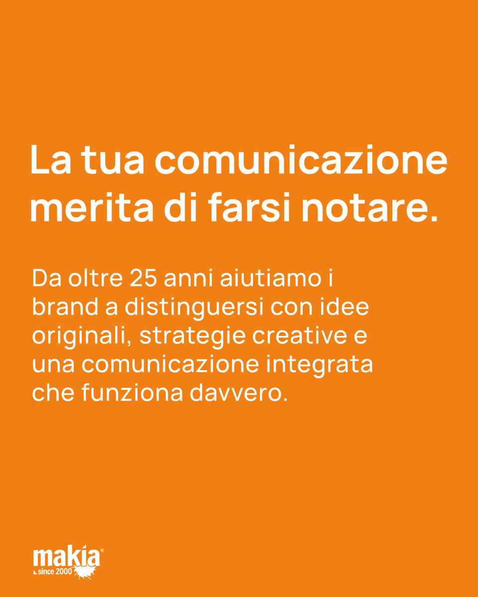 makiaIT's tweet photo. La tua comunicazione merita di farsi notare.

Da oltre 25 anni aiutiamo i brand a distinguersi con idee originali, strategie creative e una comunicazione integrata che funziona davvero.
Dalla grafica al web, ogni progetto Makia nasce per lasciare il segno.

✉️ info@makia.it https://t.co/z0mVzuUK6i