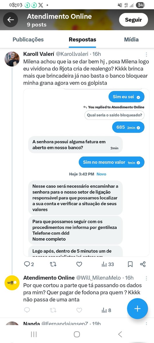 Karollvaleri's tweet photo. @eugabipimentel @Will_MilenaMelo @eusouwillbank Ela é golpista , cuidado https://t.co/AGqygZIVlX