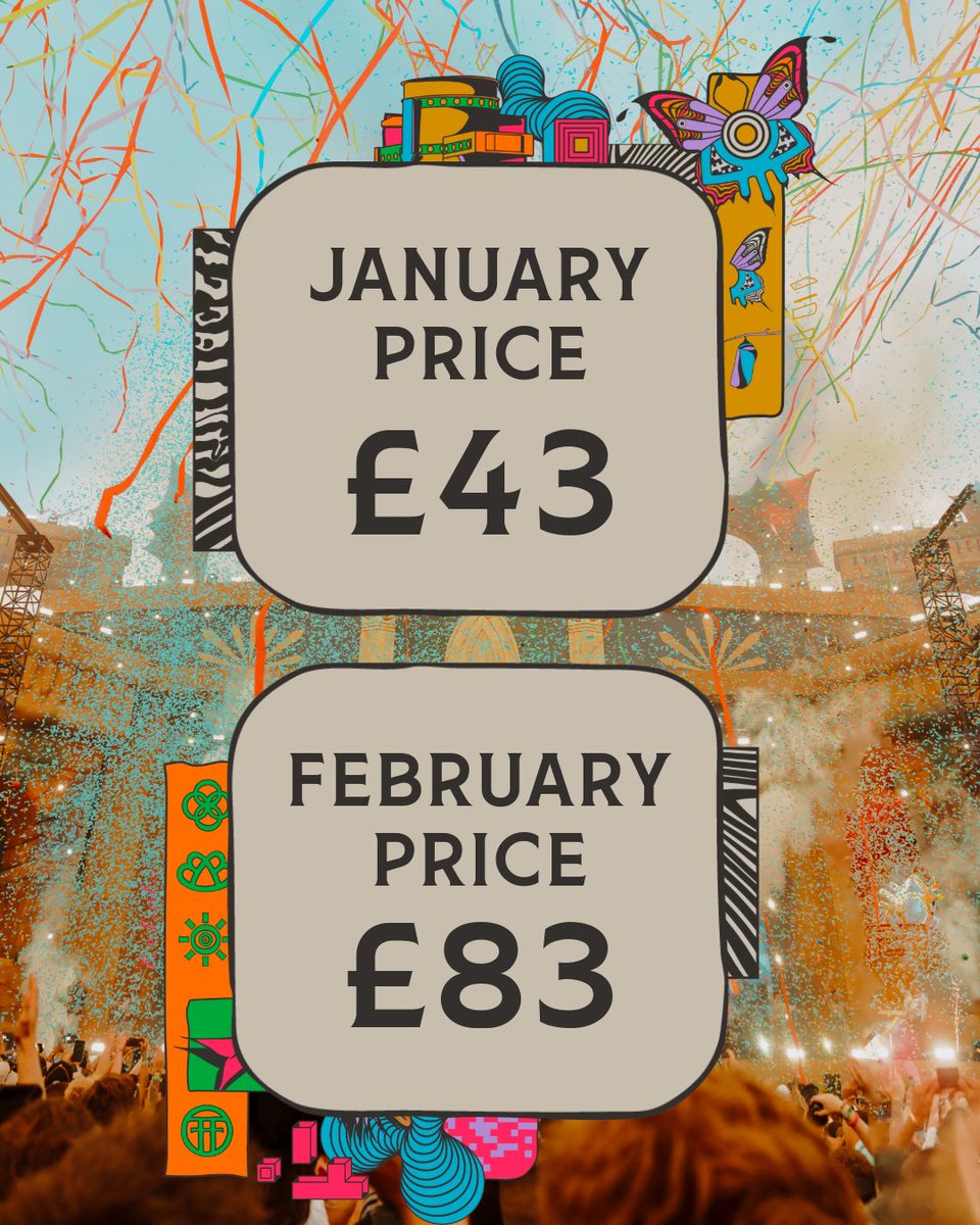BoomtownFair's tweet photo. Secure your Boomtown ticket before February 1st and pay £40 less for your first payment ✨

All tickets for Boomtown are running low. We don't expect them to be around for long so don't miss out.

#Boomtown #BangGoesNormal #RadicalRedesign https://t.co/vOZIT7pvnz