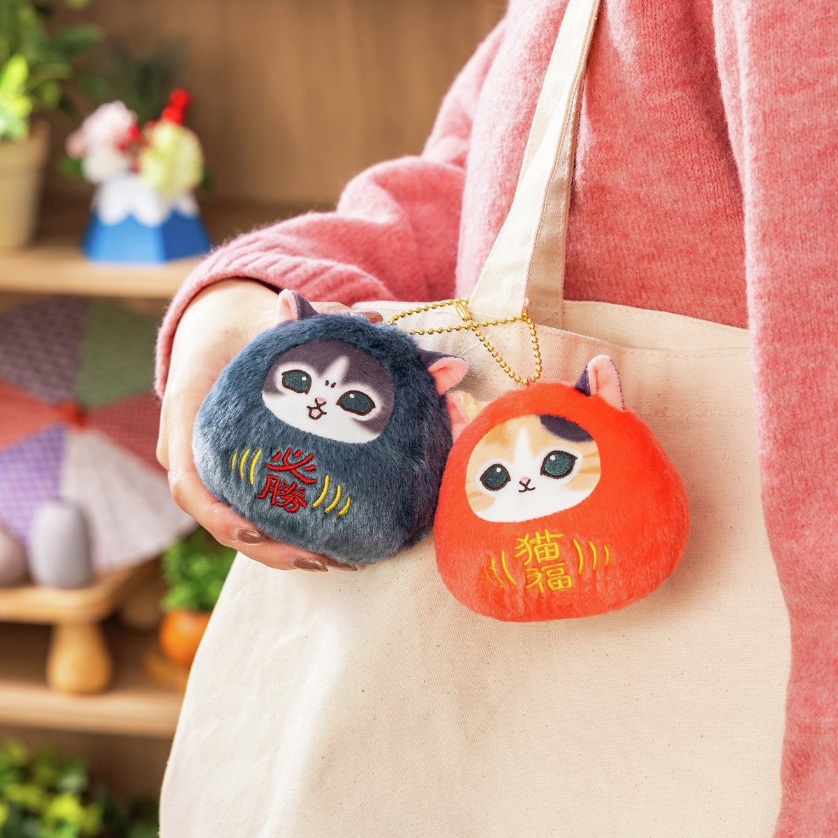 マスコット おみくじ にゃんこ神社 にゃんにゃんにゃんこ だるま にゃんこ大戦争「にゃんこみくじ」 レッド キーホルダー・アクリルキーホルダー
