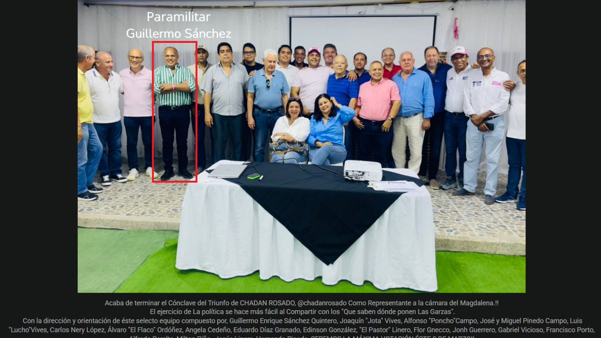 En varias ocasiones en mis posts he señalado a GUILLERMO SANCHEZ QUINTERO, ex alcalde de Ariguaní (Magdalena), como uno de los pioneros del paramilitarismo en el Magdalena y el primer alcalde impuesto por el Bloque Norte en ese departamento. SANCHEZ QUINTERO  sigue siendo un