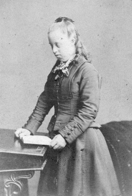 Portrait of an unidentified woman with Down's syndrome. Photographed in the 1880s. Langdon Down Museum of Learning Disability.