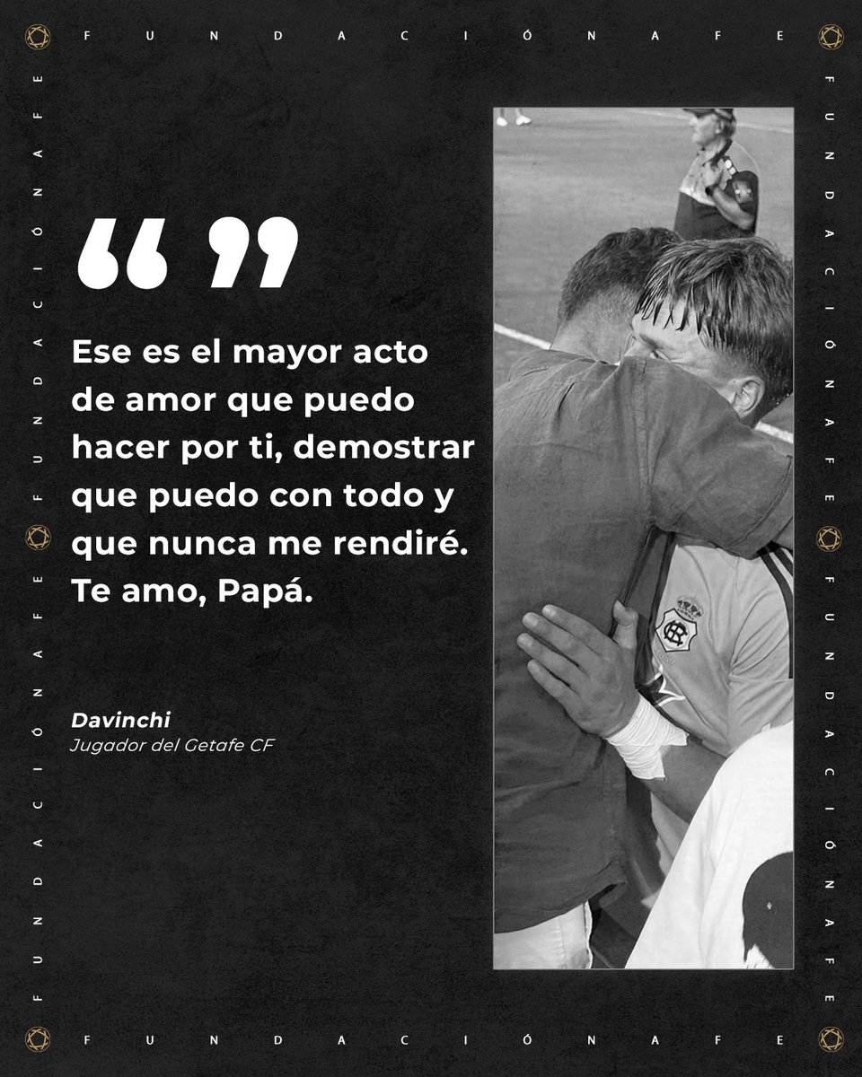 💬 “Ese es el mayor acto de amor que puedo hacer por ti, demostrar que puedo con todo y que nunca me rendiré. Te amo, Papá”. 

🤍 Desde <a href="/AFE_Fundacion/">Fundación AFE</a> nos unimos a las condolencias por esta triste noticia y enviamos todo nuestro apoyo y cariño a Davinchi y a su familia.