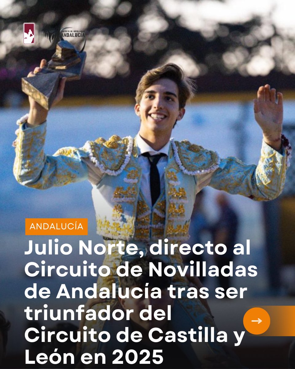 ctorosandalucia's tweet photo. 🏆 El triunfador del Circuito de Castilla y León 2025 estará en la séptima edición del Circuito de Andalucía.

🙌🏻 El salamantino Julio Norte se convierte en el octavo nombre del certamen.

🗞️ Todos los detalles en el siguiente enlace:
https://t.co/ekIklo5Q95 https://t.co/3v0qhQEspQ