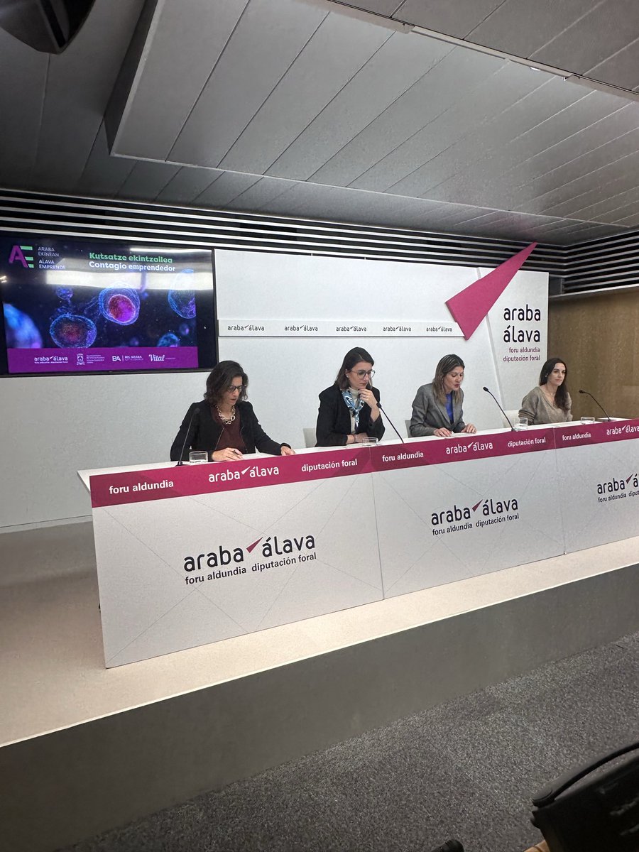 alavaemprende's tweet photo. Gaur, Álava Emprenderen 2026ko edizioa aurkezten da. 

- Ane Miren de Ariño (Eusko Jaurlaritza)
- Saray Zárate (@Araba-ko Foru Aldundia)
- María Nanclares (@vitoriagasteiz-ko Udala)
- Idoia Aguillo (@VitalFundazioa) https://t.co/nGgImkEvBe