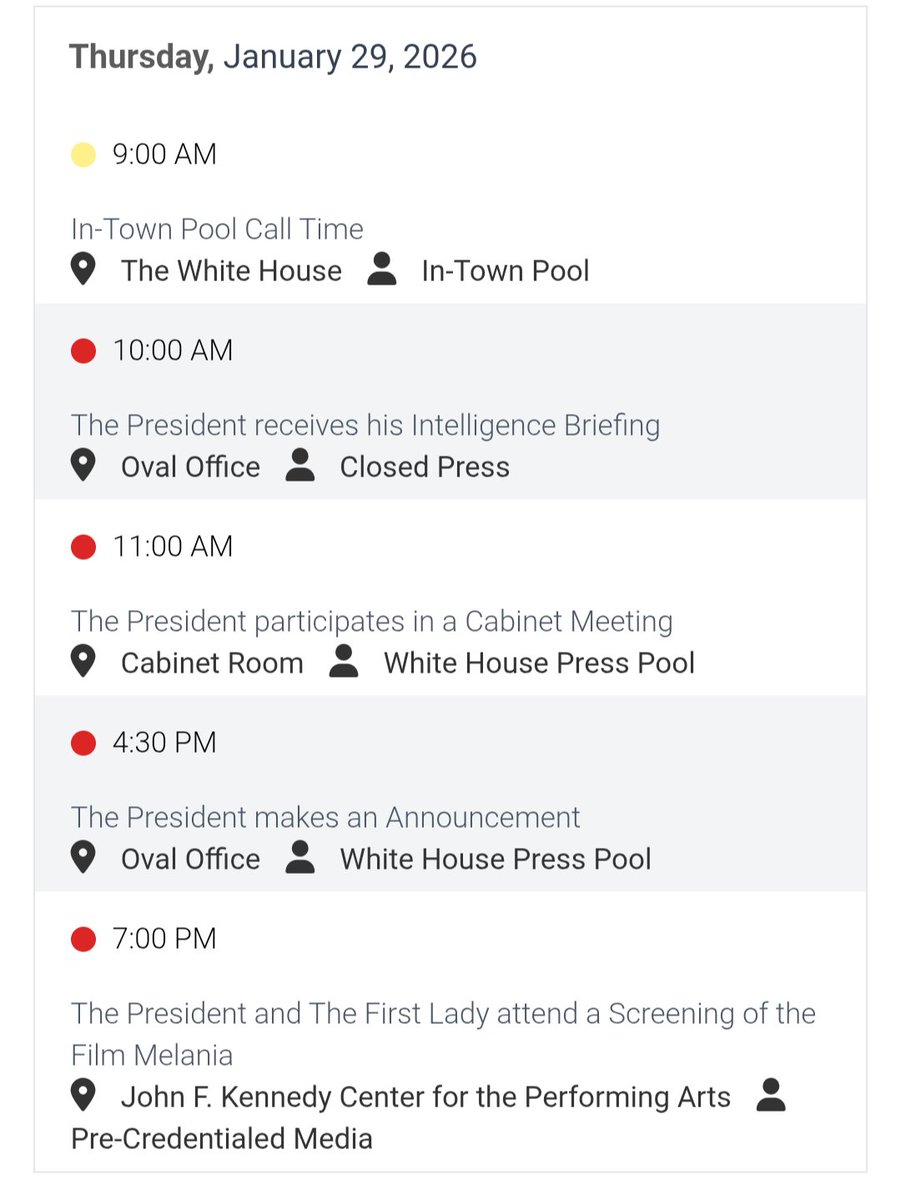 Good morning, it's 6:08 and President Trump is already posting up a storm on Truth Social and there's a cabinet meeting and an announcement today! 🍿