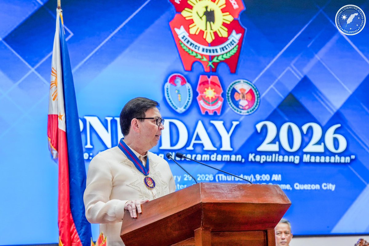 PTVph's tweet photo. “Peace and order is no longer defined only by the absence of crime. Rather, it is measured by response efficiency, public confidence, and the sense of safety that the citizens can feel,” ani Recto. (📷: PCO, PNP)
#PNPDay #IntegratedStateMedia #ISM
(3/3) https://t.co/SpCAFRKm20