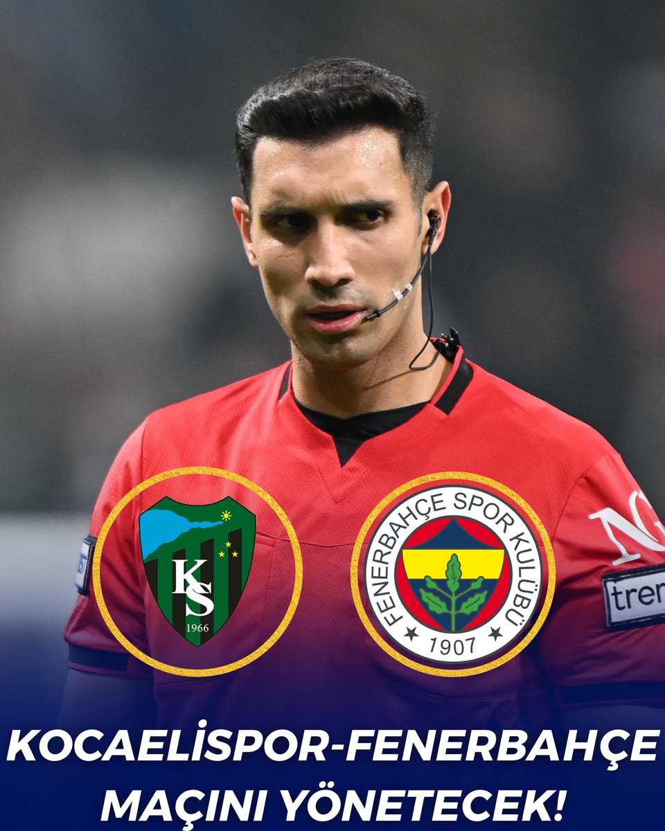 Kocaelispor - Fenerbahçe maçını Alper Akarsu yönetecek.