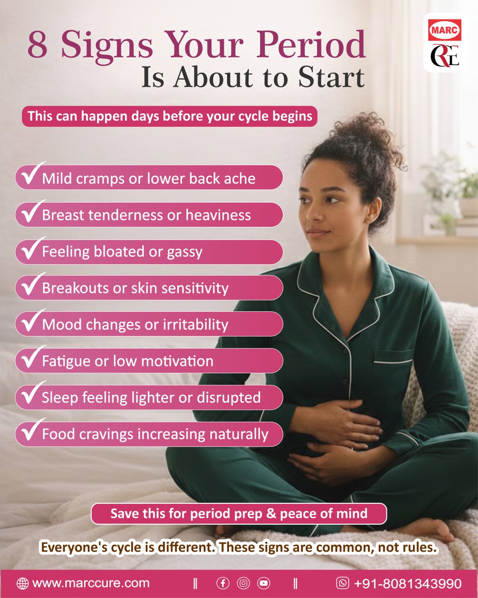 Pinkcure_India's tweet photo. Periods should never disturb your sleep 🌙💗
Know the early signs, prepare with care, and trust Pink Cure Sanitary Pads by Marccure for extra-long night protection, leak-lock comfort &amp; freshness—all night long.
#PinkCure #PeriodCare #NightComfort #Marccure https://t.co/PV06Gb9Es9