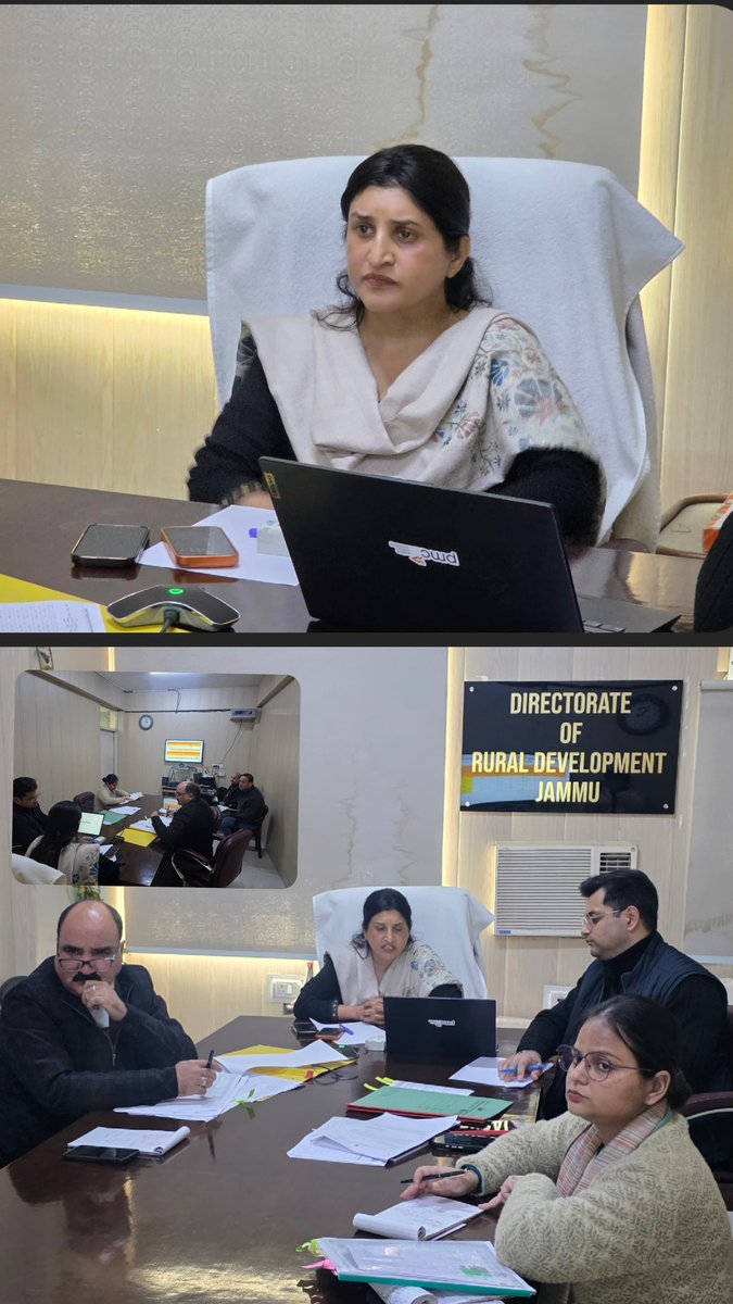 📍 RDD Jammu Update
A review meeting chaired by Mrs. Shahnaz Akhter, Director RDD Jammu, was held today via Video Conference to review Physical &amp; Financial Progress under UT CAPEX 2025–26.