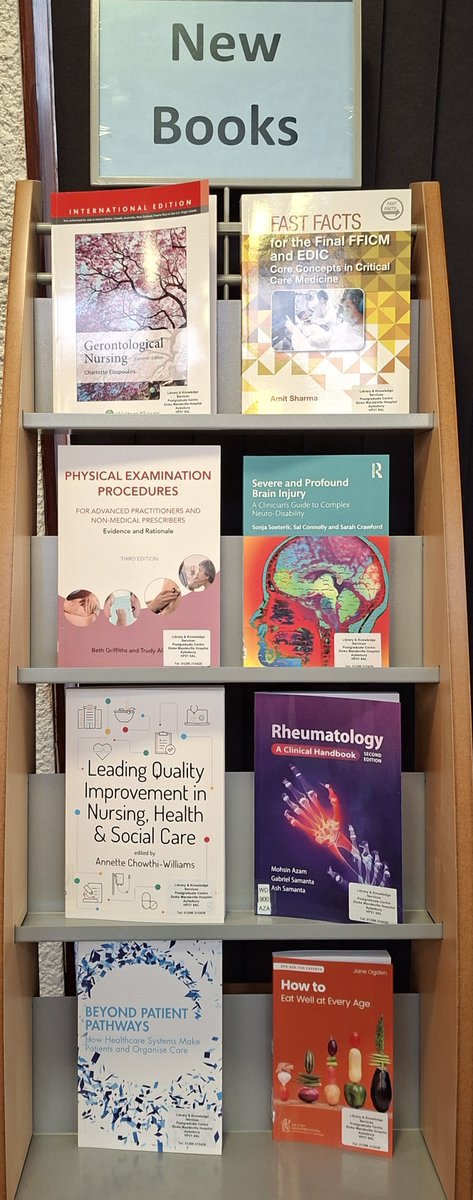 bucksnhslibrary's tweet photo. π« Fabulous selection of new books reaching our shelves this week!
Please pop in for a browse! π
#BHTLibrary #gerontology #criticalcare #brain #qualityimprovement #patientpathways #rheumatology #nutrition #newbooks https://t.co/df2k0YXyPW