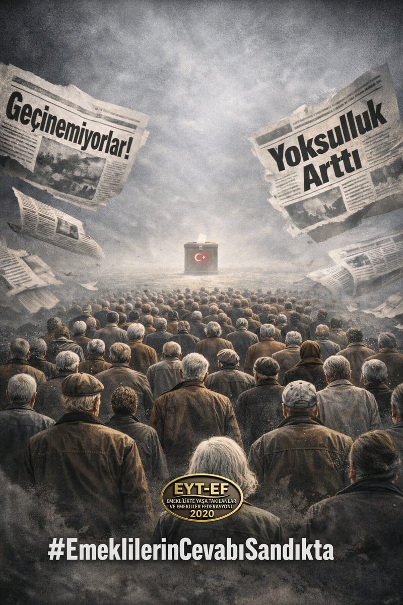 ebrucoha1's tweet photo. EMEKLİ
👇
#EmeklilerinCevabıSandıkta

Bu ülkenin yükünü taşıyanlar,
Bugün yük görülüyor.

Ne alkış istiyoruz,
Ne merhamet.

Ne açlık susturdu bizi,
Ne yoksulluk eğdi başımızı.

Yok sayılan #Emekli
Sandıkta sözün sahibidir !

#5000KısmininCevabıSandıkta
@RTErdogan
@isikhanvedat https://t.co/iDOje0UjZi