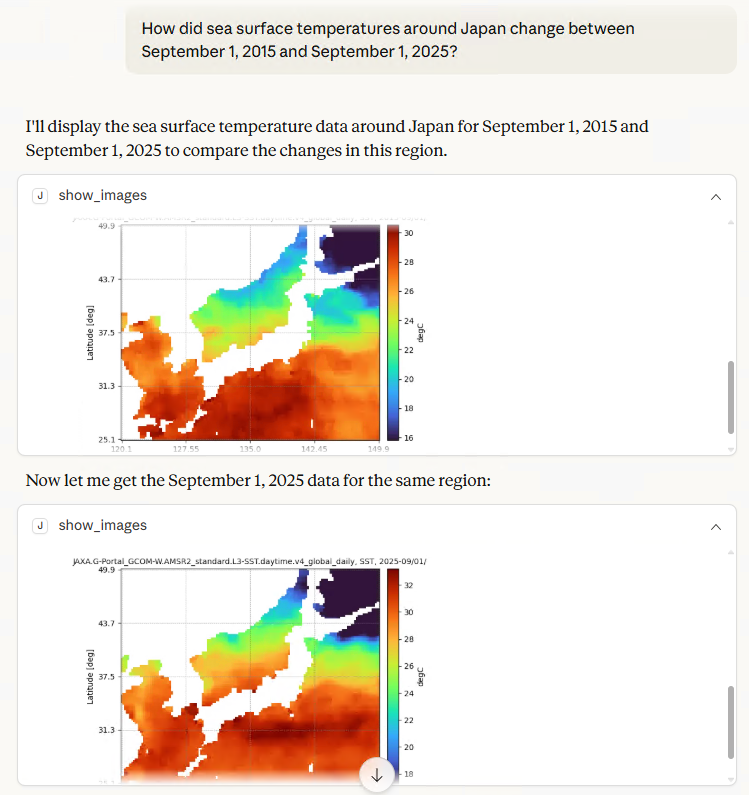 satellite_jaxa's tweet photo. Earth observation data can now be called from generated AI!
We've added sample code for MCP running on Claude Desktop to the latest "JAXA Earth API for Python" v0.1.5, so IT engineers, please give it a try!
https://t.co/UAFDOBzBdr
#JAXA #AI #MCP #Claude https://t.co/eJfVLhuwik