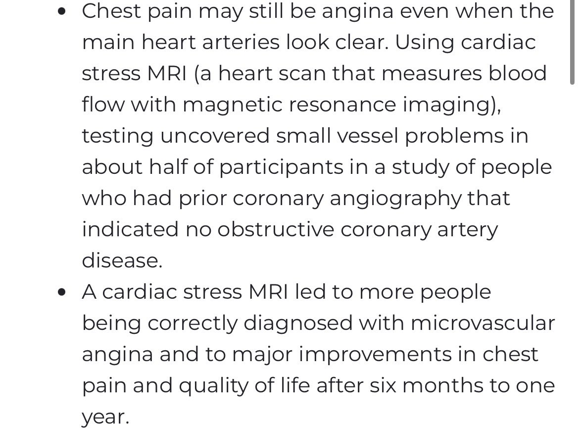 tehrani_md's tweet photo. NEW CARDIOLOGY DISCOVERY
Patients with chest pain and normal coronary angiograms may still have true angina from microvascular disease — detectable with stress cardiac MRI! 🧠

This may change how we approach “normal cath results.”

#Cardiology #Angina #aha #HeartHealth https://t.co/9WRXp4pt5r