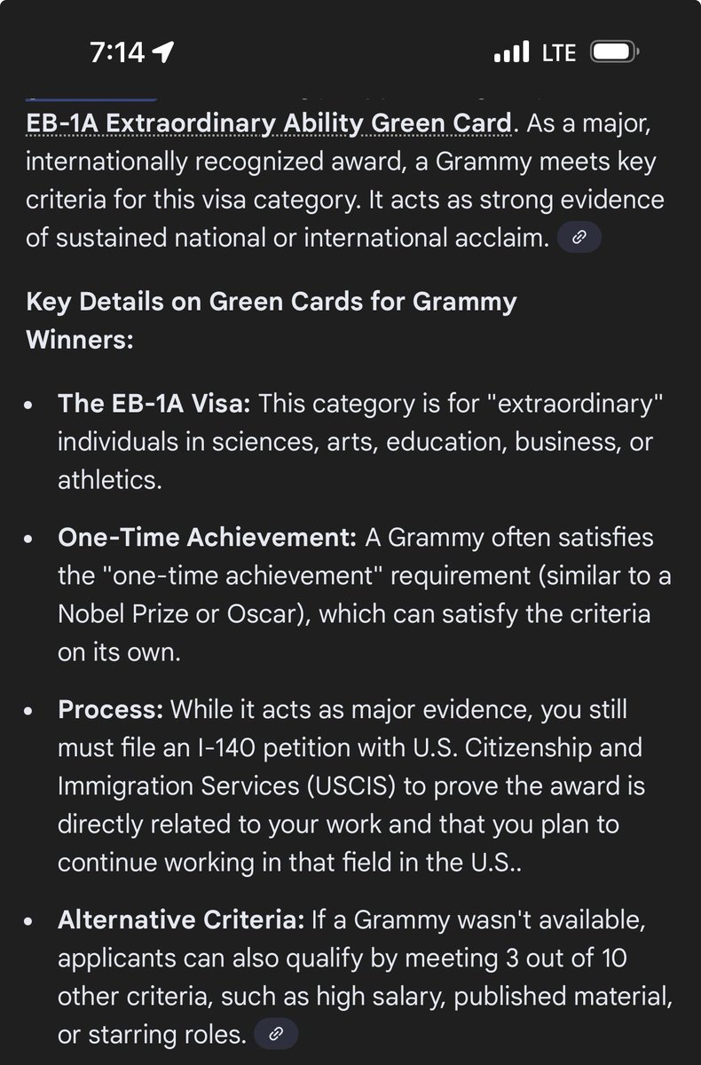 iamedem's tweet photo. Wining a Grammy makes you eligible for Green card category EB -A1

🤭🤭🤭🤭🤭 
America why are you giving green cards any how 😛😛😛 https://t.co/7bW8O7qnM6