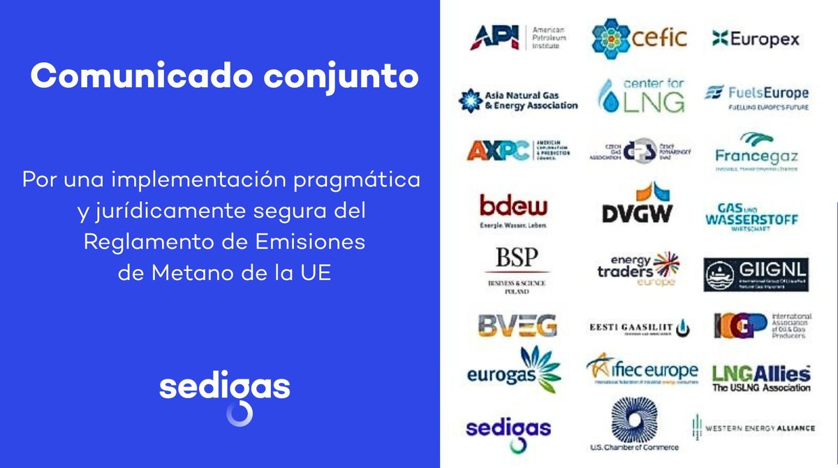 ▶️ #Sedigas se ha sumado a una amplia coalición de 24 asociaciones, representantes de toda la cadena de valor energética, para remitir a la Dirección General de Energía de la <a href="/EU_Commission/">European Commission</a> una declaración conjunta a propósito del debate en curso sobre la implementación de las