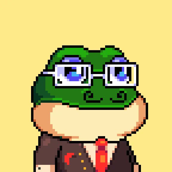 When Bitcoin Frogs launched on 8 March 2023, Bitcoin's price was $21,700 and everybody said "Bitcoin was dead" and danced on its grave. Today, it's the same story. 

Here's the same smart-looking frog born then.