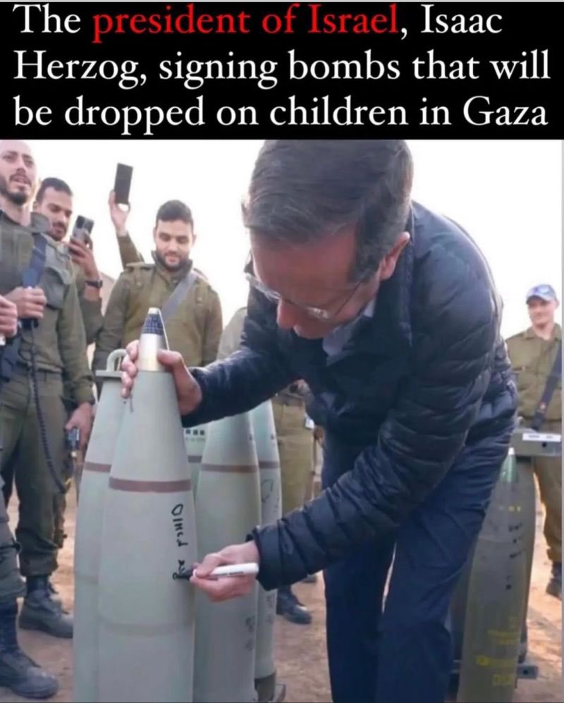 MFWitches's tweet photo. We are APPALLED by Prime Minister Albanese inviting Israel’s President Isaac Herzog to visit Australia in less than two weeks, witches.

APPALLED.

And while we could list all the reasons why for you here (in addition to the unforgivable pic of Herzog signing Israeli bombs, below), amazeballs Melbourne lawyer Josh Bornstein has done a far better job in this piece, which we encourage all witches to read:
“If Herzog’s visit to Australia proceeds, the federal government will find itself in the awkward and embarrassing position of having advocated new laws that would criminalise hate speech and incitement to commit violence against a group on the basis of race, while also choosing to host a senior political leader who has been accused of incitement to commit acts of genocide in proceedings currently before the International Court of Justice.”
https://t.co/XUgfLPMHw8

Several weeks ago we announced we’d stage a boycott of any venues or travel companies Herzog’s visit was associated with. But it now appears the organisers of his visit and any events he’s speaking at are only (or mostly) using places and companies which can’t be boycotted (like Parliament buildings, for example, and private homes for accommodation). But of course they are. 

However, if we discover any corporations either paying for or facilitating his impending visit, we’ll be sure to let all witches know. We understand Herzog will be in Melbourne on February 9th and Sydney on February 12th, and it’s thought he will attend (as an honoured guest, no less) our federal parliament building on the 10th and/or 11th in between those dates. 

We want to stress once more that we DO NOT publicise proposed events people we deplore appear at as a way to ask witches to personally attend those venues. Other organisations may encourage in-person protests or actions against people like Herzog, but MFW do not promote such action by our own followers. There are a number of reasons for this, and in the end witches must all make their own individual decisions about what kind of protest they’re comfortable with and (more importantly) what kind of protesting works. 

However, we do encourage witches to take action against any business assisting with and profiting from Herzog’s visit, if we can discover what those are. Because ANY Australian corporation benefiting from hosting a person who signs bombs during a genocide is as bad as he is. And as Josh Bornstein says in his important piece, it’s disgraceful and bizarre that our federal government would eagerly invite and host a man whose government is embroiled in war crime investigations.

In these unprecedented times, it’s imperative we all keep doing what we can to hold those taking away our rights and kowtowing to the powerful to account. This is why our campaigns continue. The horrendous men who run the world must be stopped, and as soon as possible.

So read on to learn how to help all our campaigns. Because we won’t stop till advertisers stop funding the filth. Go to https://t.co/gefVqPNM7A to learn how to contact advertisers. Or go directly to FOE lists here: https://t.co/Z8ETk0x0Dh or or https://t.co/Es49qK4TCo . Send all responses to witches@mfw.org.au.

Please also support our work to get rid of Vile Kyle. It’s like a subscription to the future for the price of a coffee (or two) each month:
https://t.co/LES4fbWnAs

#ToYourBrooms