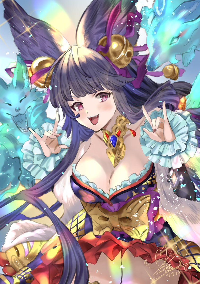 コンコンこんばんは〜🦊(再掲)
#グラブルファンアート