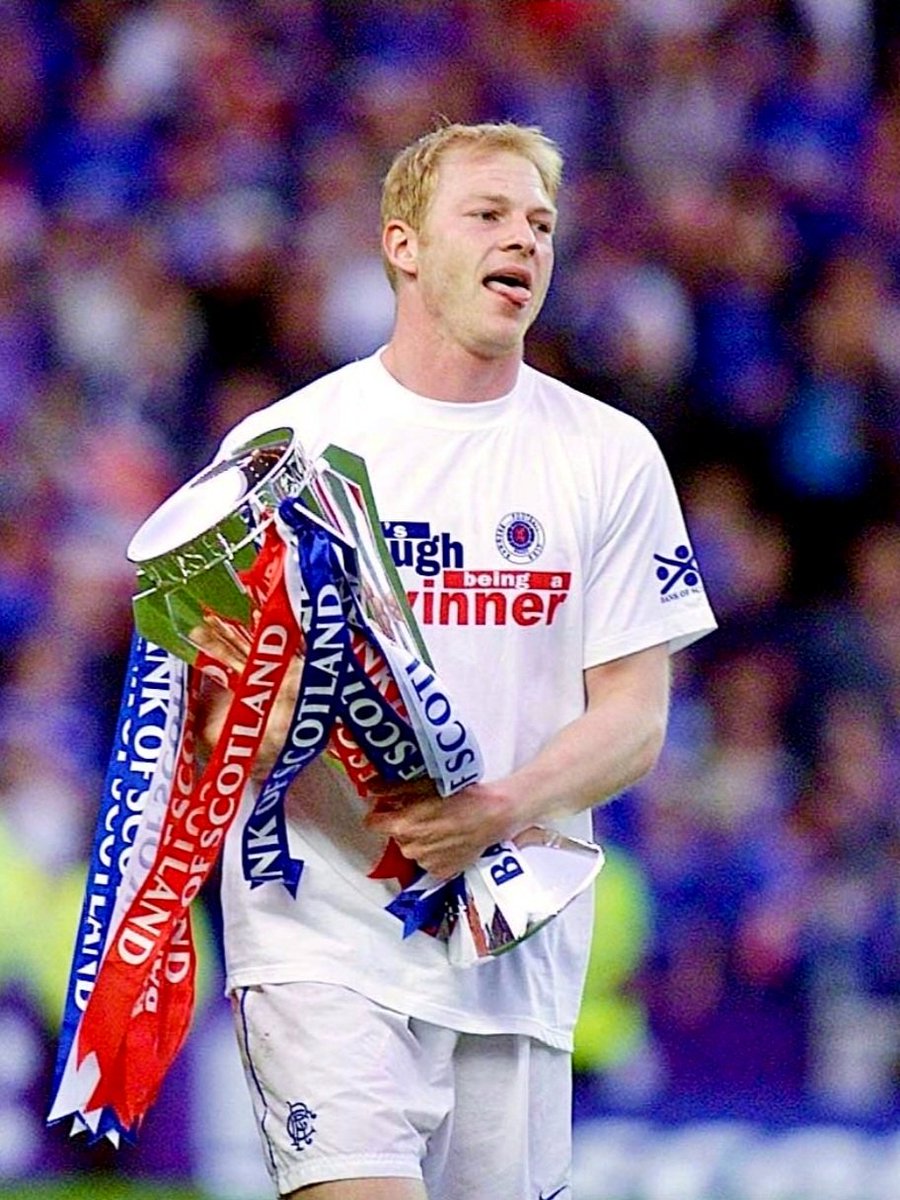 WATP72RFC's tweet photo. 💙Happy 55th Birthday to Jorg Albertz. 'Der Hammer' joined #Rangers for £4m from Hamburg in 1996, and over the next 5 years, the future Hall of Fame Inductee went on to play 229 games, score 82 goals, win 3 Titles, 2 Scottish Cups and 2 League Cups, including #9IAR and a Treble. https://t.co/gWqCkPBq4C