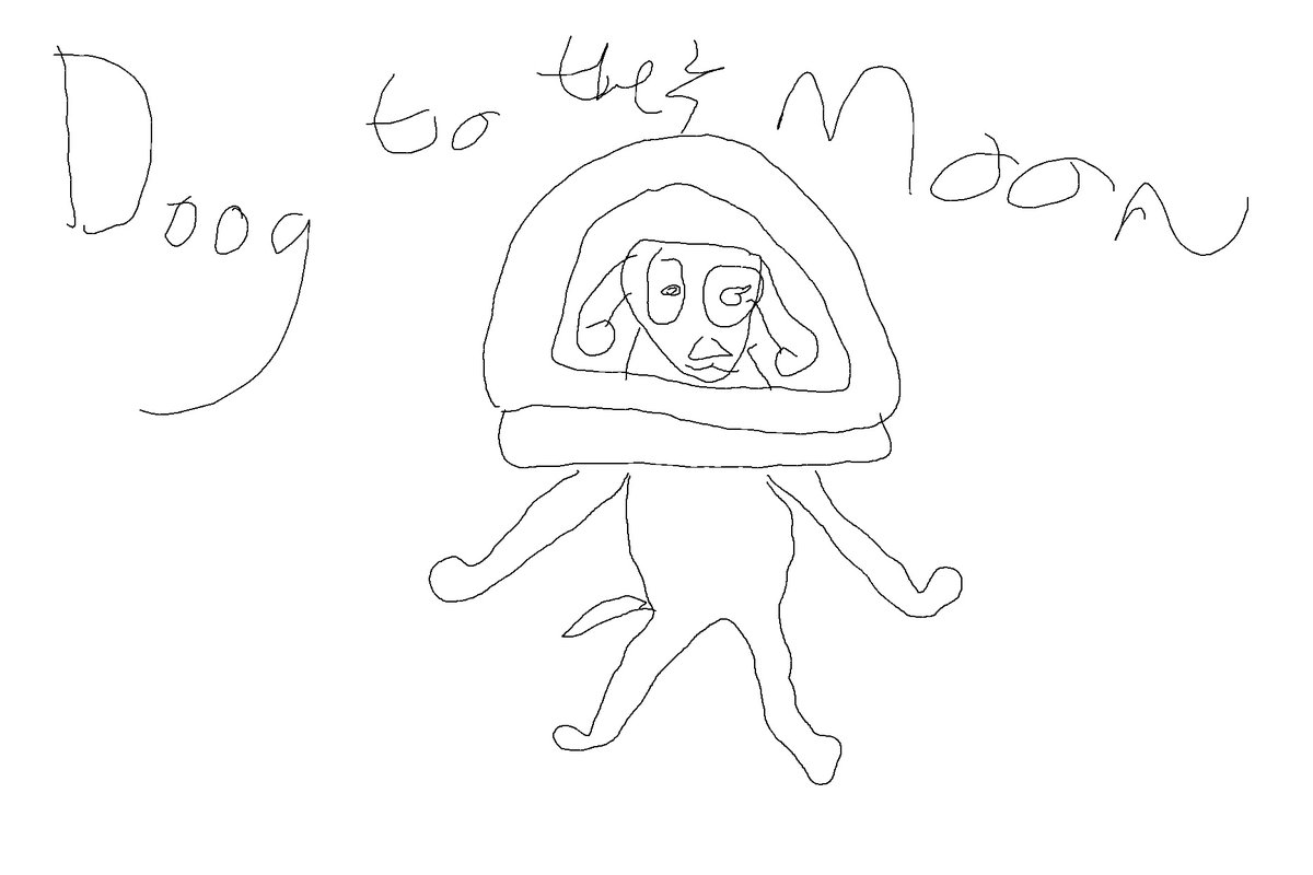 AutisticDoog's tweet photo. Doog likes moon hat on. Doog preparing in case moon becomes Doog new home https://t.co/b8lsXmZykT