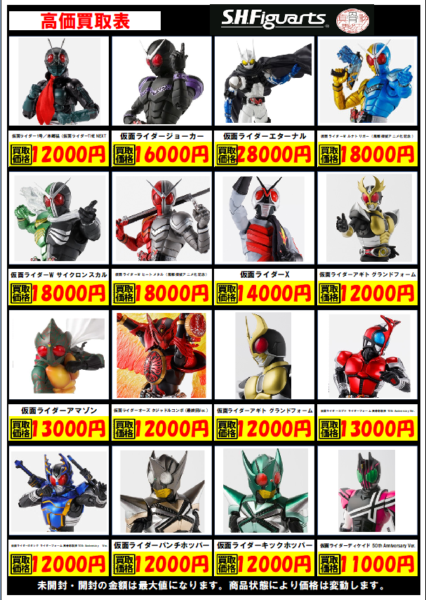S.H.Figuarts（仮面ライダー）の高価表を更新しました！ #ブックタウン
