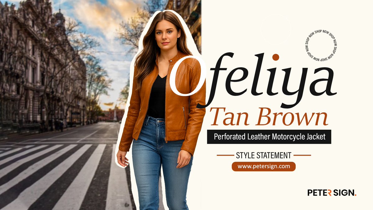 peter_sign's tweet image. Effortless chic or urban explorer? 🏙️
The Ofeliya Tan Brown Jacket is our favorite way to bridge the gap between classic and edgy. 
Shop the look: petersign.com

#PeterSign #LeatherJacketStyle #BikerChic #MotorcycleJacket #PerforatedLeather #StreetStyleInspo #OOTD