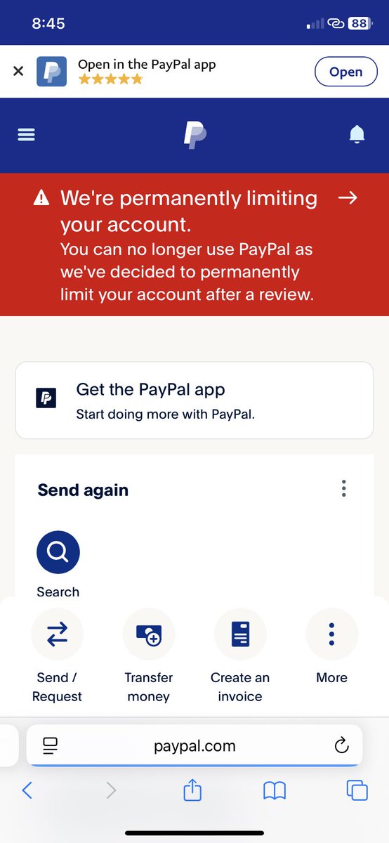 Leozeeking's tweet photo. Before you use PayPal, think more than twice! https://t.co/pAMcE1CFV0
