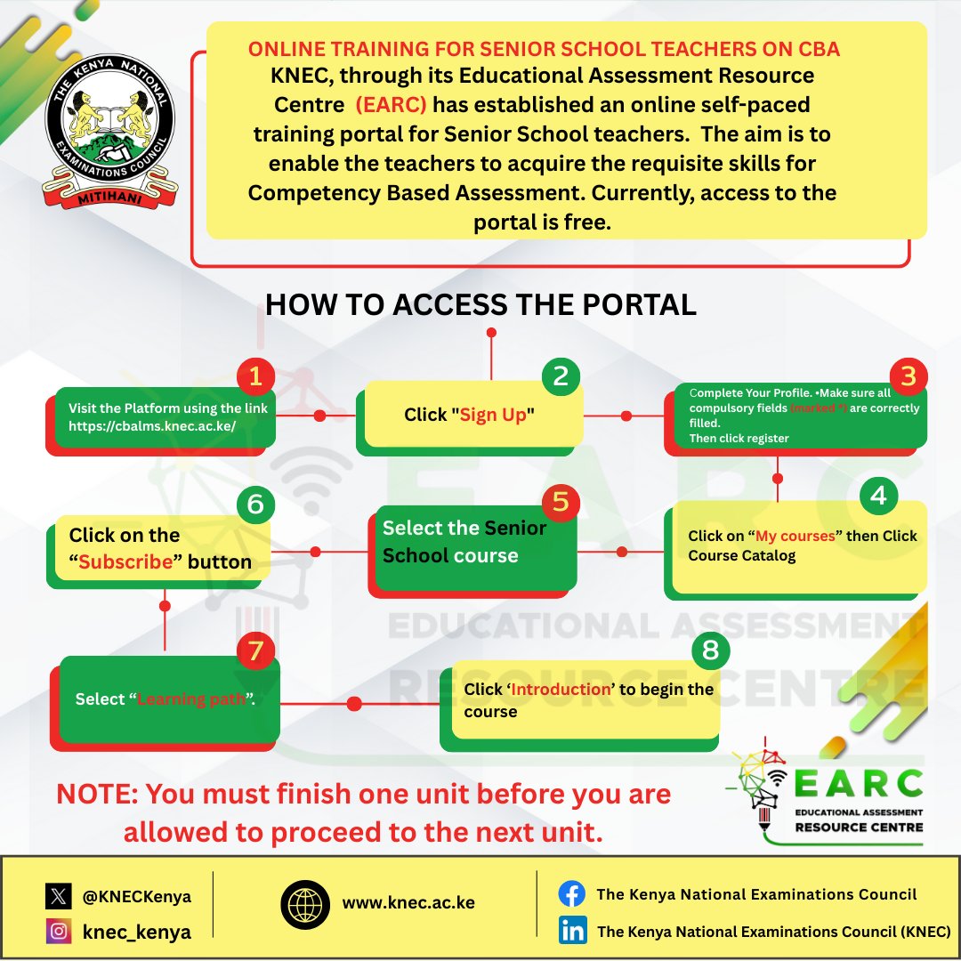 Are you a Senior School teacher? Have you subscribed to our free online training on Competency-Based Assessment? What challenges did you encounter and how can we improve your experience? We value your feedback. 
For those who are yet to sign up, do so today through the link