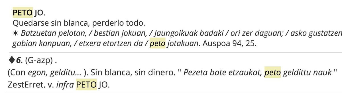 𝗣𝗘𝗧𝗢 𝗚𝗘𝗟𝗗𝗜𝗧𝗨 / 𝗣𝗘𝗧𝗢 𝗝𝗢:
Diru barik gelditu, dena galdu