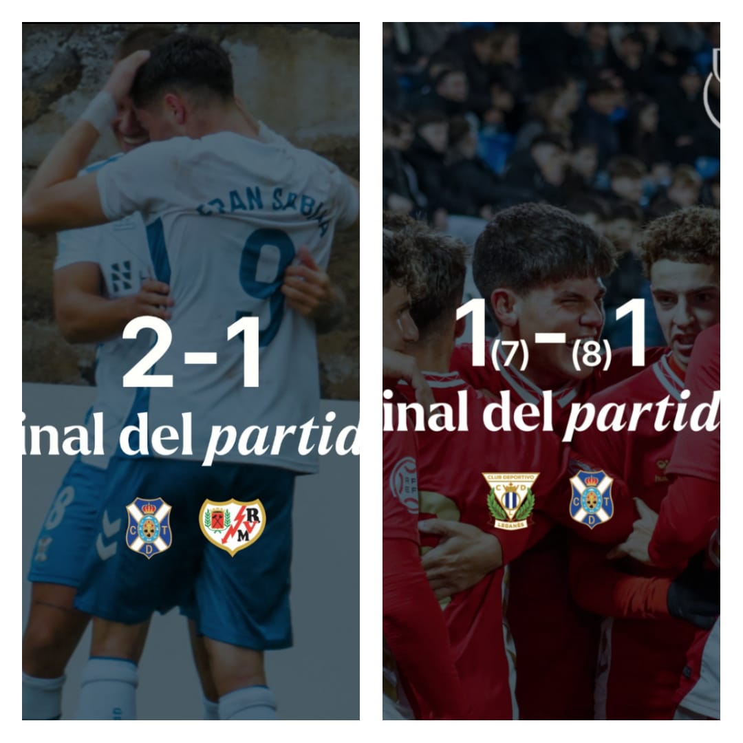 Tremendo miércoles de alegrías nos dió la <a href="/CdtCantera/">CanteraCDT 🏴󠁧󠁢󠁳󠁣󠁴󠁿</a> con esa victoria del filial, que iguala a puntos con el playoff y con un partido menos. Qué remontada y no diga gol, diga FRAN SABINA! Y luego el juvenil, con esa tanda de penaltis de infarto para llegar a cuartos de final🤍💙