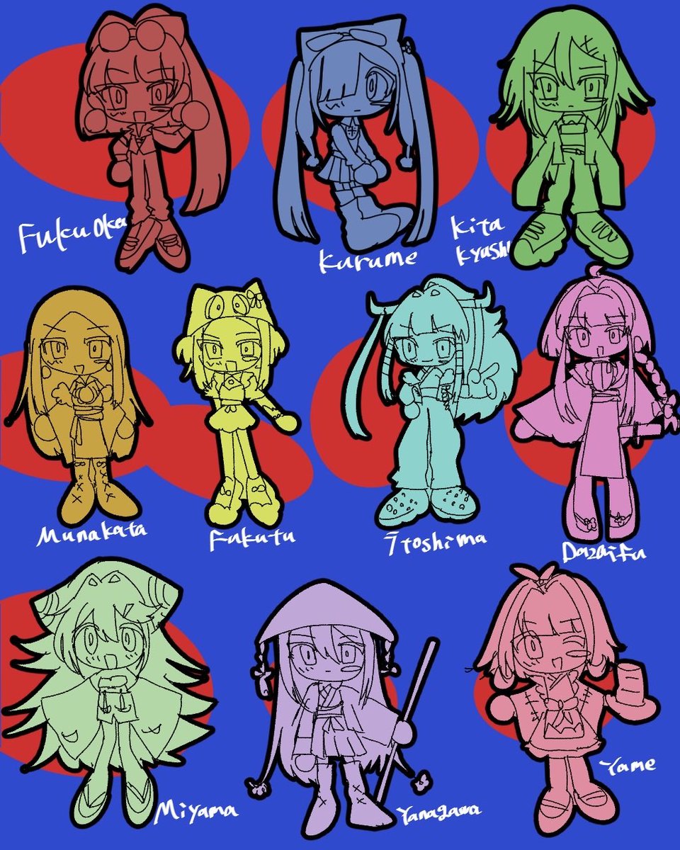 #其の少女たちに福きたる
 #市町村擬人化 
イメカラとミニキャラ