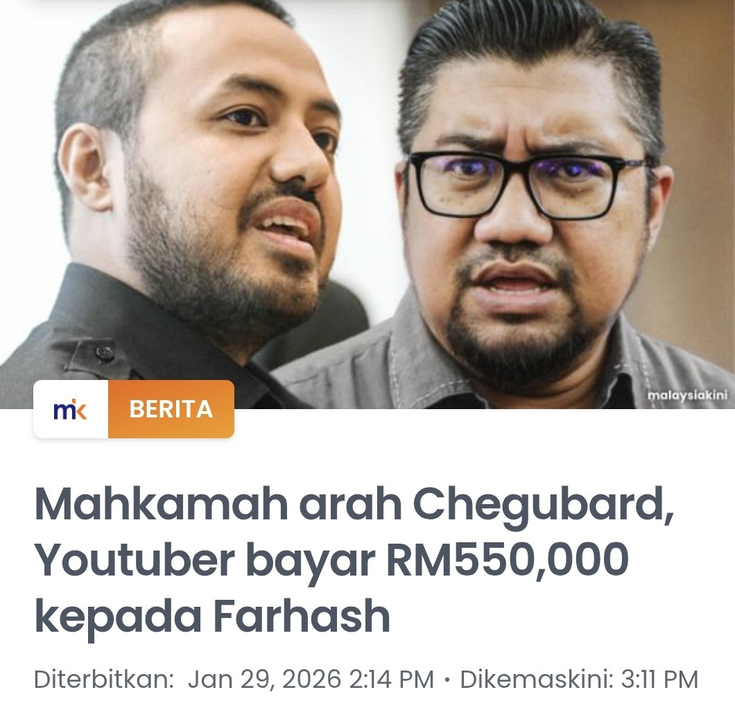 lady_bugg11's tweet photo. TAK HADIR PUN, SAMAN FITNAH TETAP JALAN

Mahkamah meneruskan tuntutan fitnah Farhash kerana defendan gagal memfailkan kehadiran, maka tuntutan tidak dicabar dan kes berjalan tanpa pembelaan.
Mahkamah mengambil kira keseriusan dakwaan, tahap penyebaran dan keperluan membersihkan nama, lalu menetapkan ganti rugi am RM300,000.

Ringkasnya: ❌ Tak hadir bukan bermakna selamat
❌ Diam bukan perlindungan
✅ Fitnah ada harga, dan undang-undang tetap berjalan