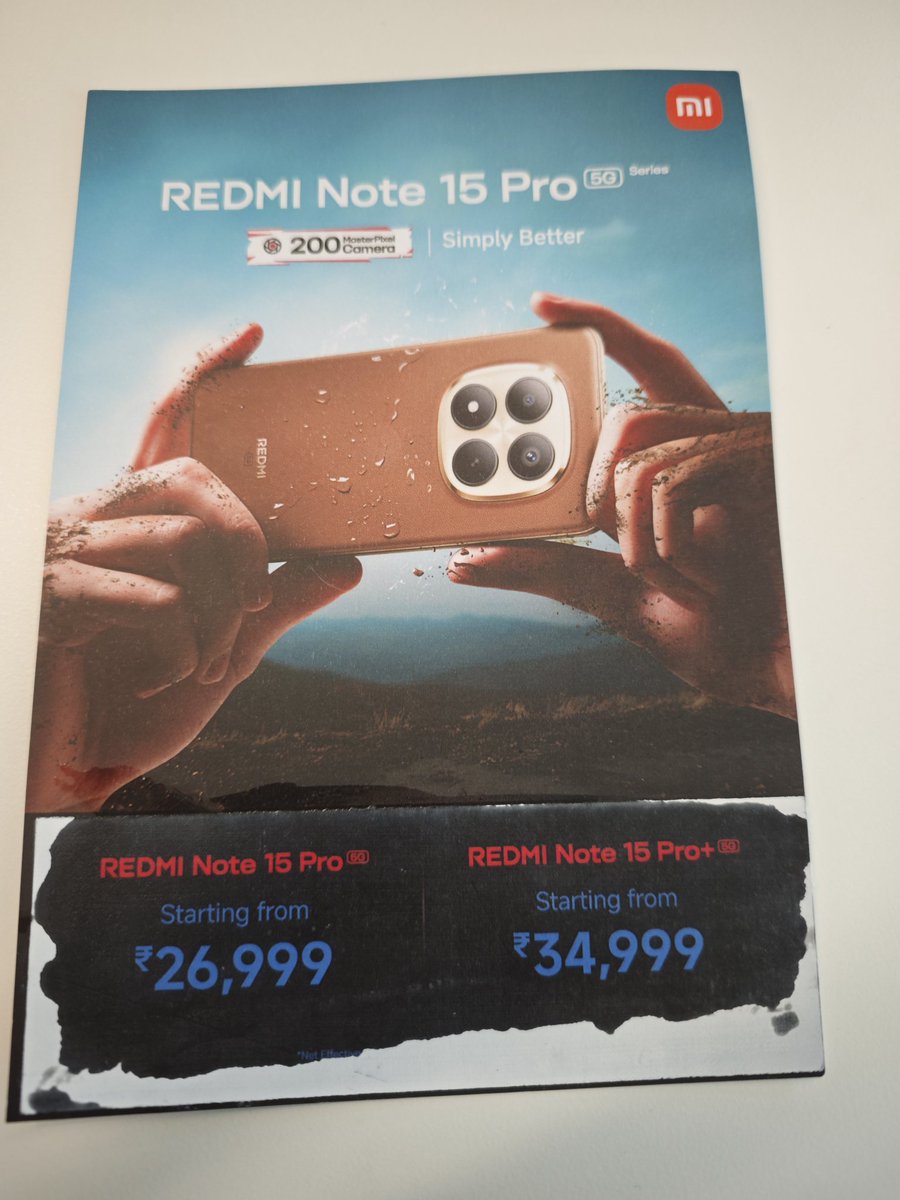 uvie08's tweet image. The wait is over! 🔥
Meet the #RedmiNote15ProSeries — power &amp;amp; perfection combined.

📸 #200MasterPixelCamera | 📱 6.83” CrystalRes AMOLED
🔋 6580mAh Battery | 🔊 400% Loud Stereo + Dolby Atmos

Starting at ₹26,999 💥
#SimplyBetter #XiaomiFansClub
@pixelwithme @XFCMumbai