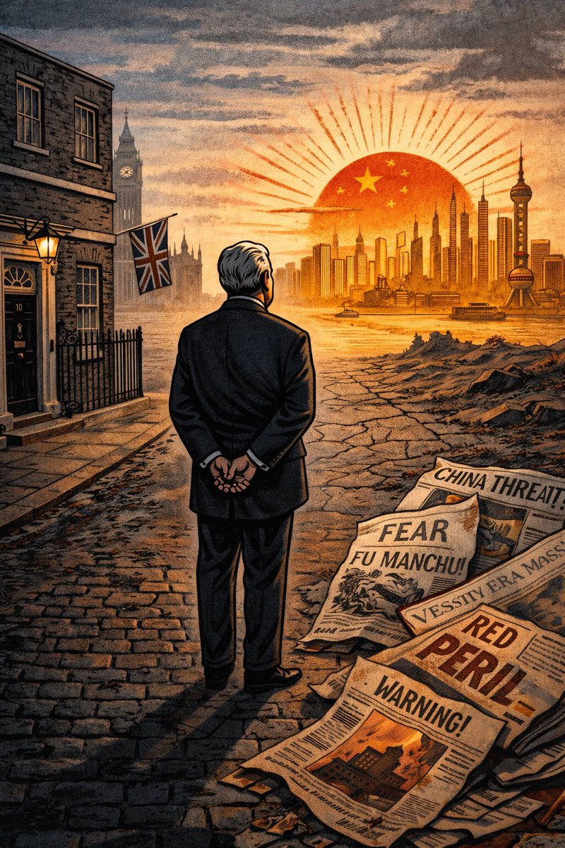 英国首相八年未访中国，上一次中英首脑令人印象深刻的见面还是卡梅伦请习近平在伦敦郊外的酒吧里喝啤酒。这八年并非外交失误，而是一种时代错觉。唐宁街的某些政客仍习惯用旧帝国的语调谈论一个早已超出其想象的世界。说教、警告、想象中的阴影，取代了尊重与现实。