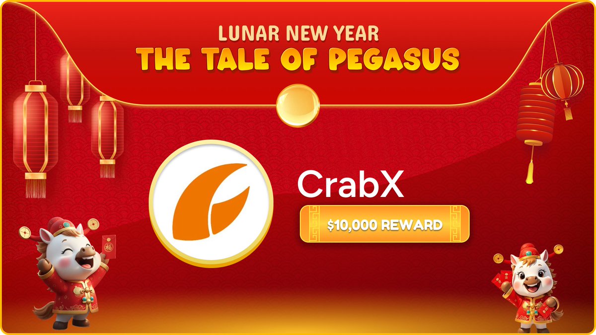 Crabx bring the global exchange to The Tale of Pegasus 🧧 @crabex_official  is a global crypto exchange built for professional traders, secure, fast,  and reliable. Complete CrabX task, own Red Envelopes and