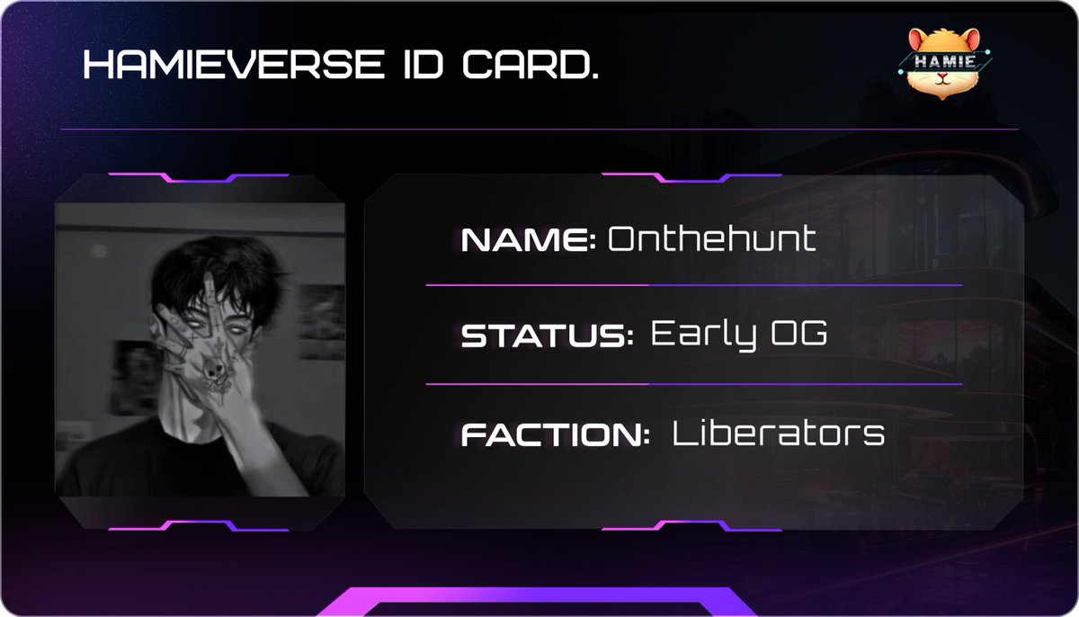 Identity Secure. Status: Early OG. 🆔✨
I’ve officially entered the <a href="/hamieverse/">The Hamieverse</a>  as a Liberator⚔️ 
Ready to dominate this Web3 TCG.
20 WL Spots up for grabs : discord.gg/hamieverse
#FREEMINT #HAMIEVERSE #Web3