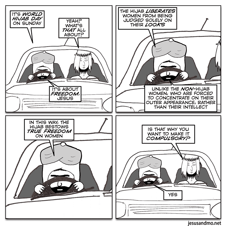 JandMo's tweet photo. Final RT - Today the boys are discussing this Sunday's #WorldHijabDay which fortunately coincides with #NoHijabDay https://t.co/uPTHNqVb5F