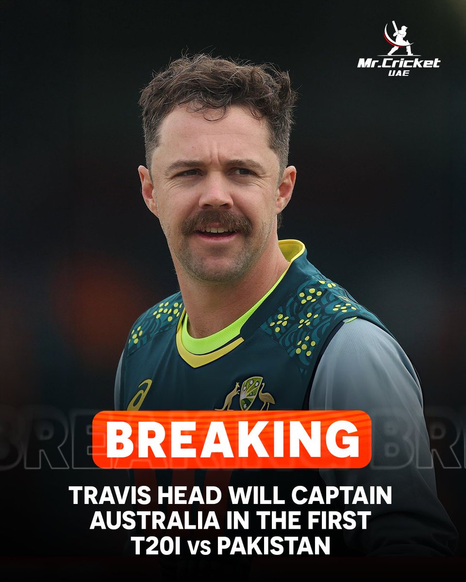 mrcricketuae's tweet image. Travis Head will lead Australia in the 1st T20I vs Pakistan 🇦🇺🏏

#TravisHead #AUSvPAK #T20I