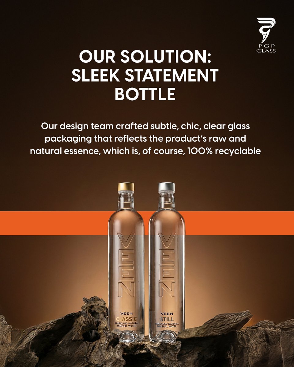 We believe that too much detail or heavy composition is not always the answer. Aligned with our client’s vision, we designed Veen’s premium drinking water bottles as a statement in luxury glass packaging, blending sleek aesthetics with the brand’s raw, pristine essence
#PGPGlass